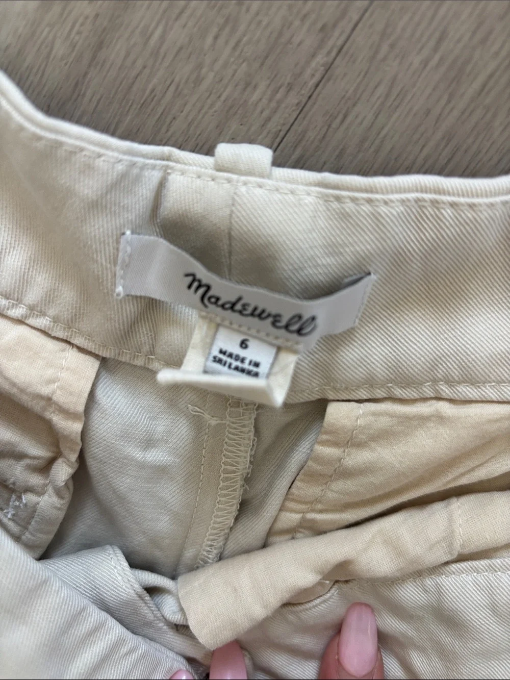 Madewell Women’s Cream Wide-Leg Linen Blend Pants Size 6